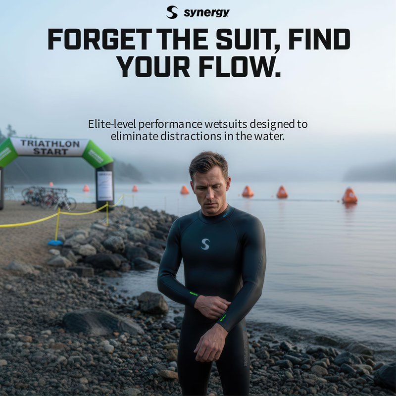 Synergy Triathlon Wetsuit - Volution 3/2mm Full Sleeve for Open Water Swimming (Men, Men's L1)