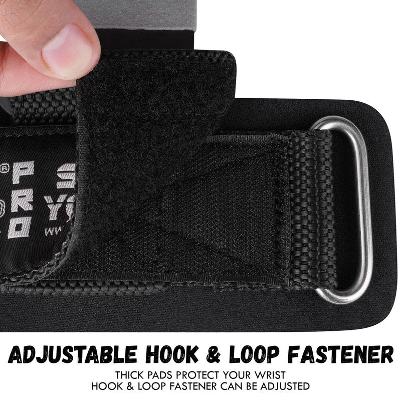 Weight Lifting Hooks Heavy Duty PRO Lifting Wrist Straps Deadlift Straps Power Lifting Grips Weightlifting Gym Gloves Men & Women (Gray, Men-Wrist Size Large)