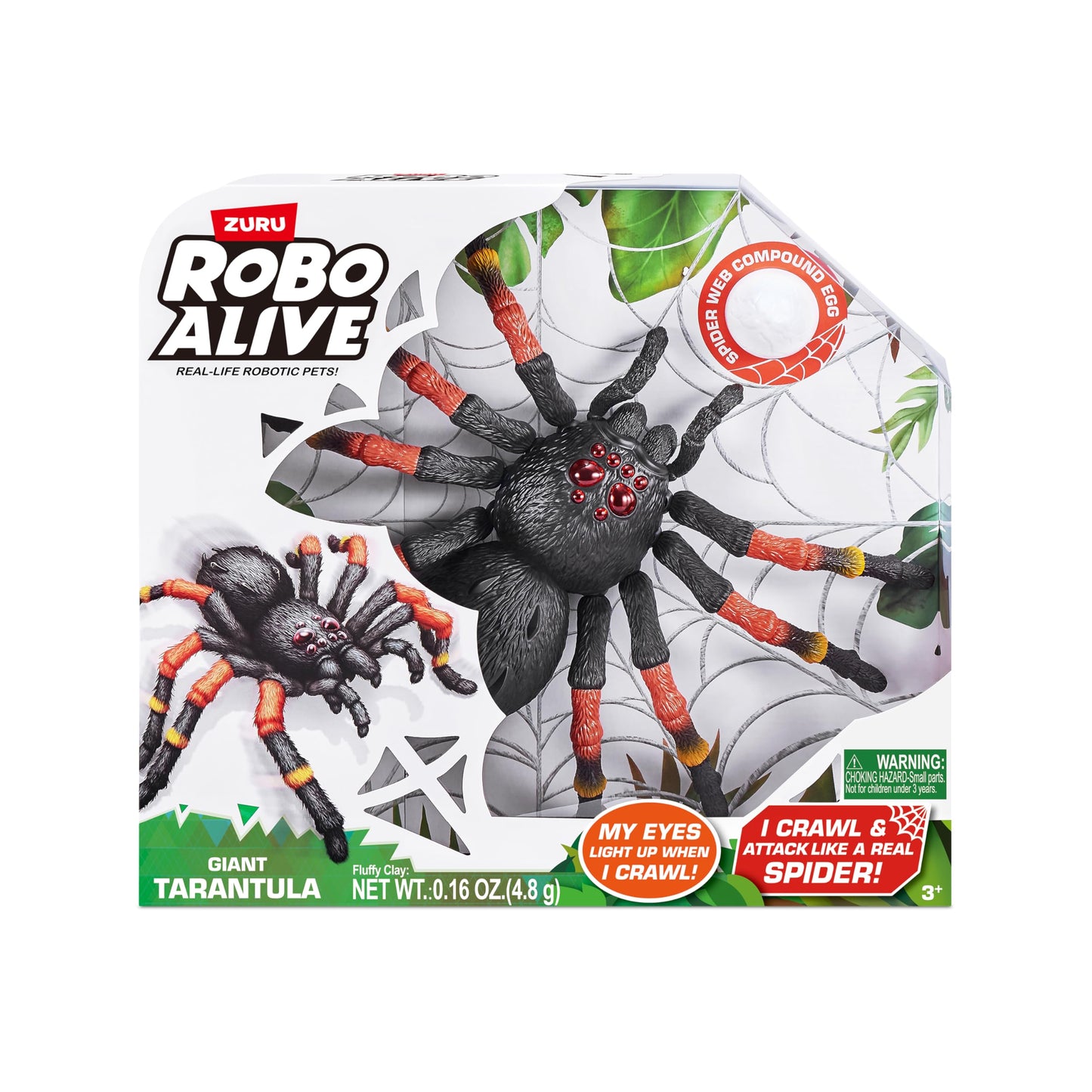 Robo Alive Giant Tarantula by ZURU Battery-Powered Robotic Interactive Electronic Spider That Moves and Crawls, Comes with Web Slime, Prankst Toys for Boys, Kids, Teens