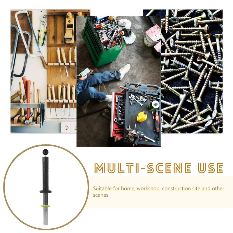 Magnetic Pickup Tool with Quick Release Handle, Metal Chip Collector Wand, Magnet Sweeper Baton for Retrieving Nails, Screws & Shavings in Garage
