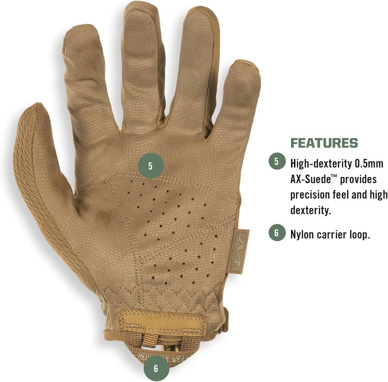 Tactical Specialty 0.5mm High-Dexterity Work Gloves - Secure Fit for Airsoft, Paintball | Brown, Medium