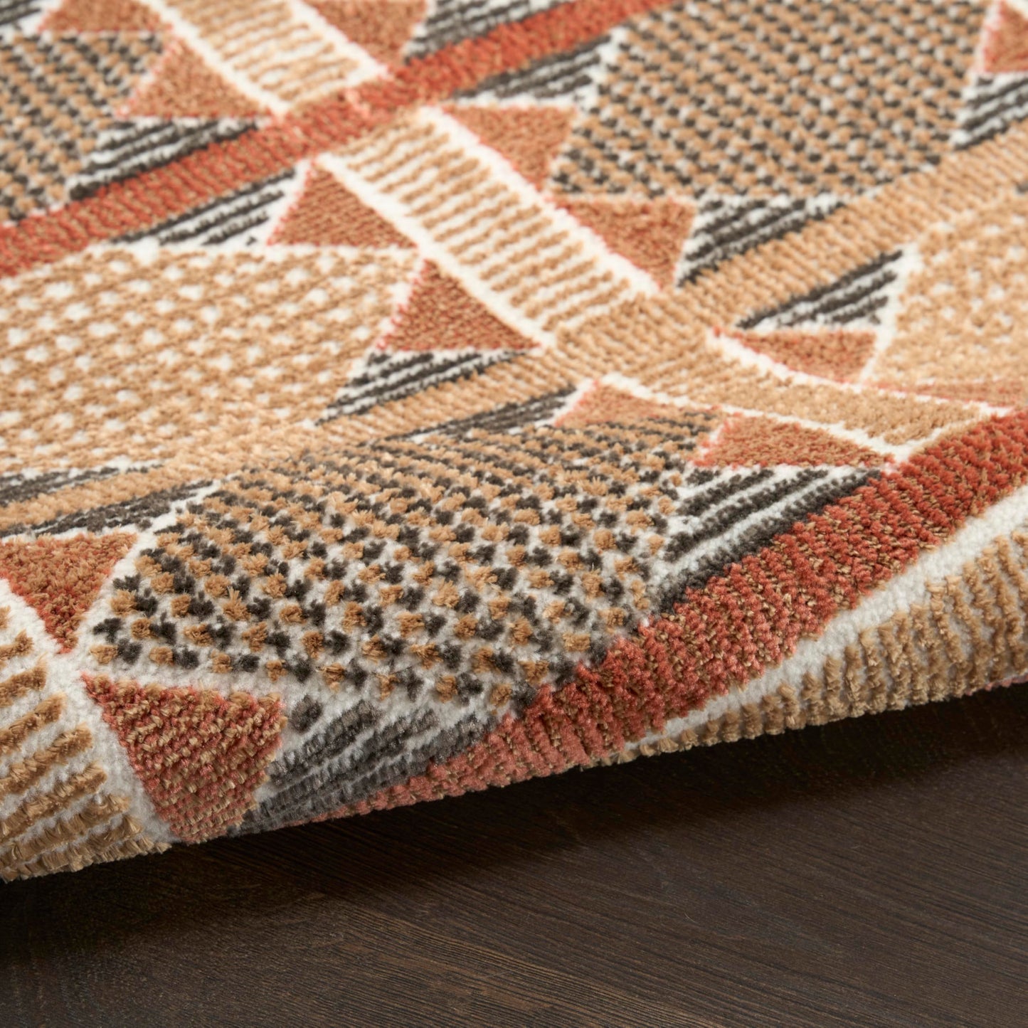 Nourison Home Nordic Rust Multicolor 8' x 10' Area Rug - Easy Clean, Non Shedding, Bed Room, Living Room, Dining Room, Kitchen (8' x 10')