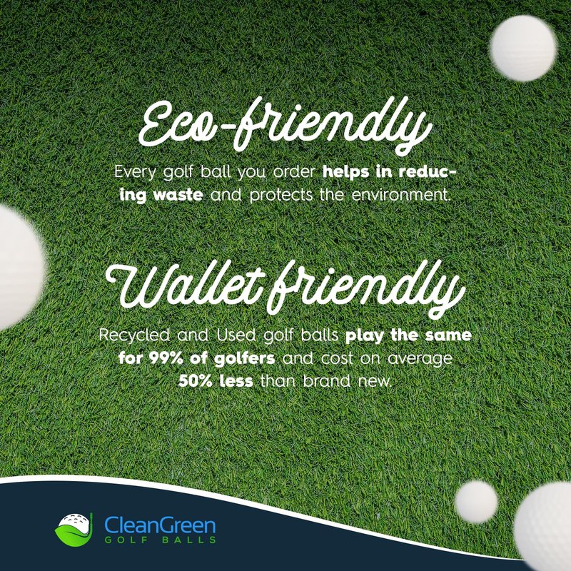 Clean Green Golf Balls | 48 Recycled Golf Balls | Titleist, Callaway, Taylormade | Pinnacle, Top-Flite, Kirkland | Washed & Graded | Good Condition As Seen on Shark Tank