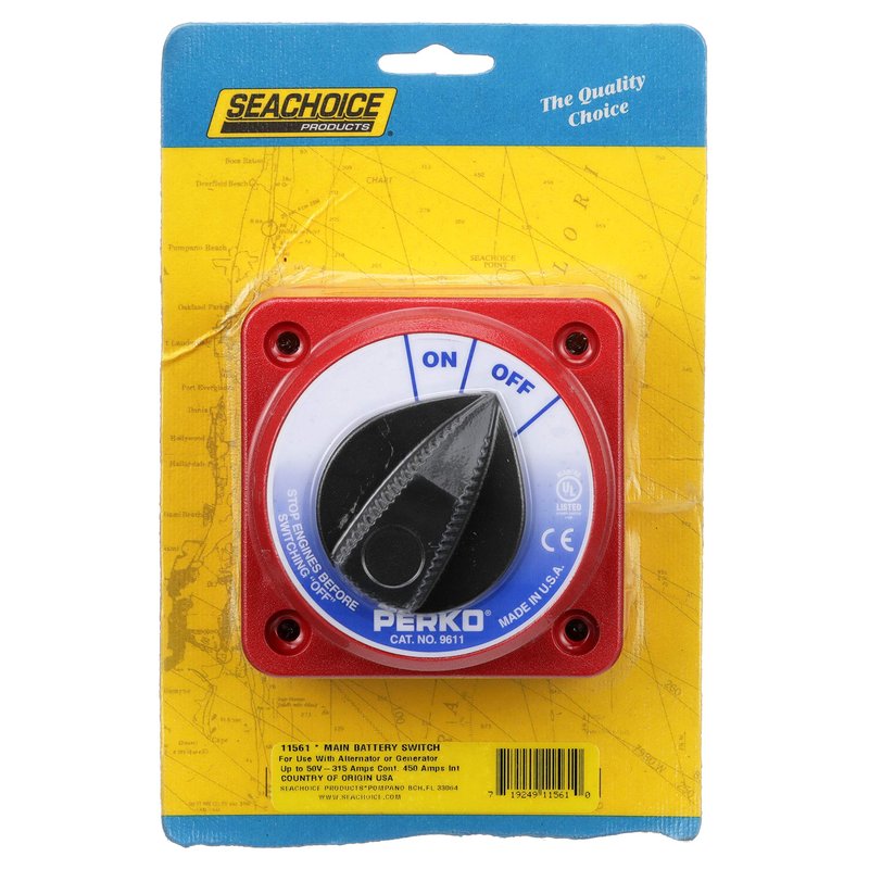 Seachoice Battery Select Switch, Compact, Disconnect Isolator Cutoff, 12-50V