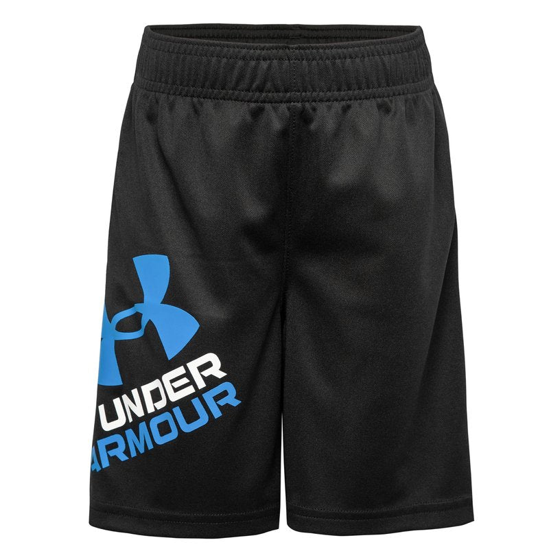 Under Armour Boys' Prototype Performance Shorts, Elastic Waistband, Lightweight & Fast-Drying, Black Symbol, 6