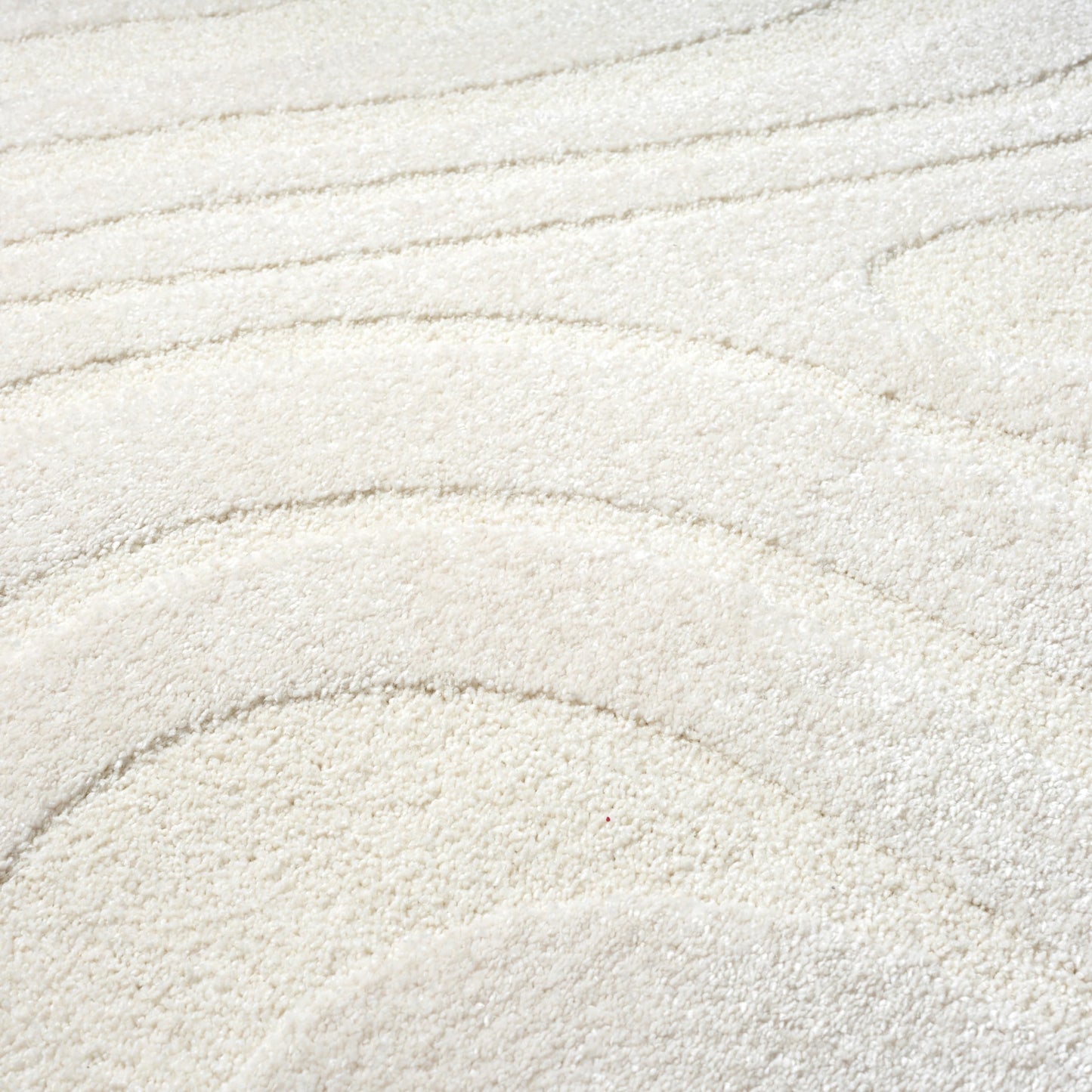 Abani Cozy Cream Area Rug for Living Room, Bedroom - Swirl Waves Pattern - 4' x 6' - Durable & Easy to Clean