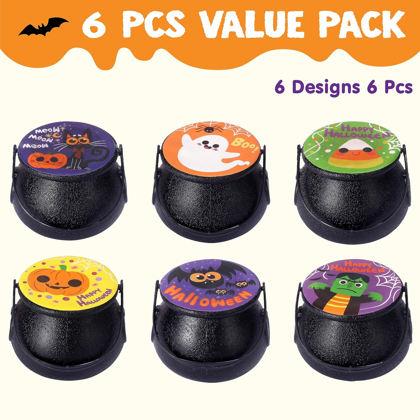 JOYIN Halloween Witch Cauldron Themed Bath Bomb with Mochi Squishy Toy, 6 Packs Bubble Kids Bath Bombs with Surprise Toy Inside, Trick or Treating, Halloween Party Favors Supplies, Goodie Bag Stuffers