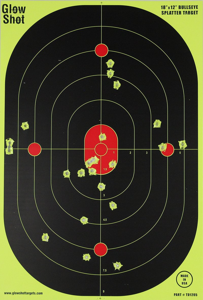 12x18-Inch Bullseye Glowshot Splatter Targets, 50 Packs