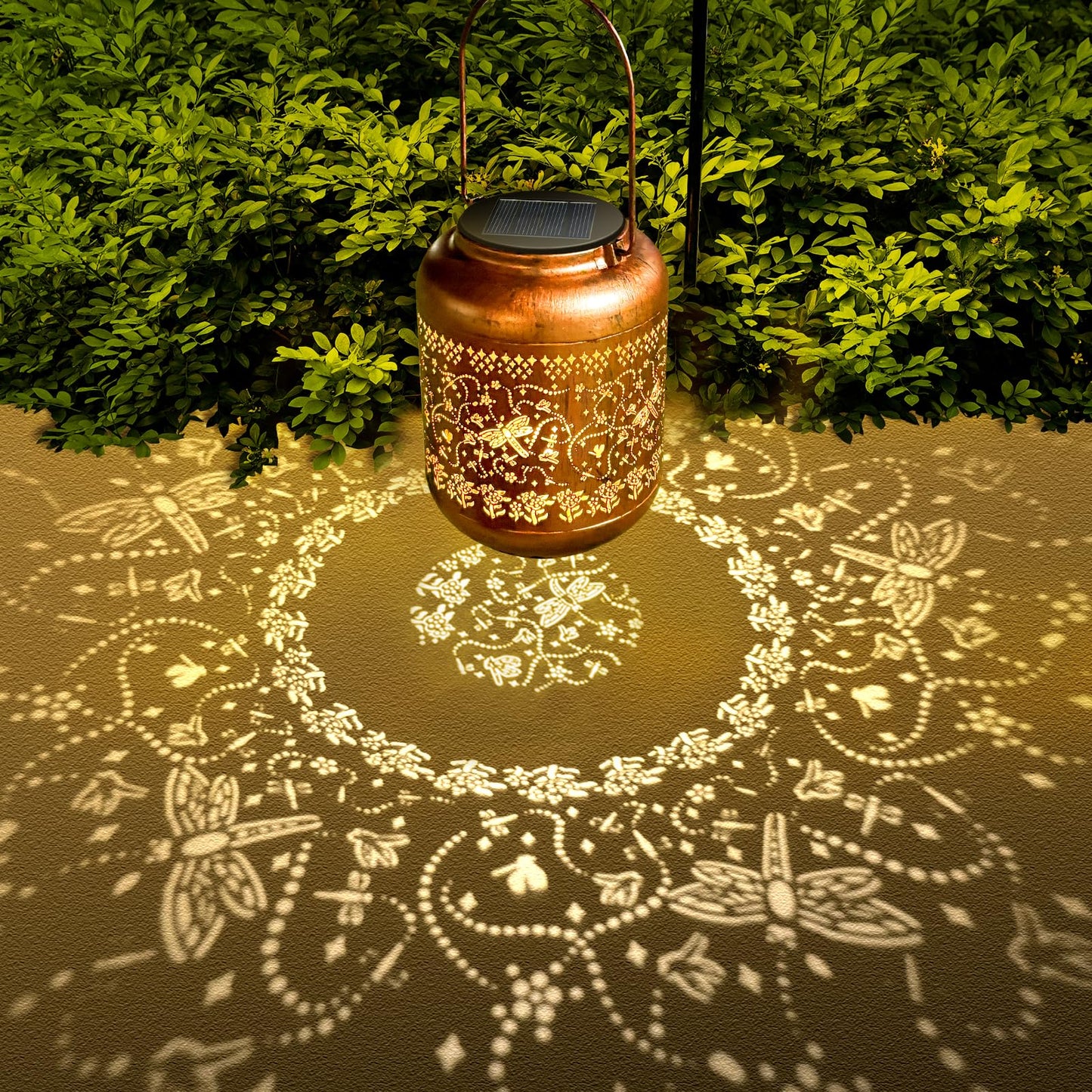 Dragonfly Solar Lanterns Outdoor Waterproof Dragonfly Birthday Gifts for for Women Mom Grandma, Hanging Solar Lights Garden Decoration Outside for Yard, Patio,Pathway Landscape