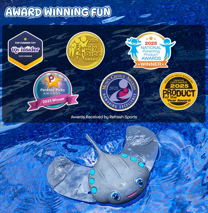Swimming Pool Toys for Kids: Stingray Pool Torpedo Swim Toy - Self Propelled Water Toy Glides Underwater - Best Water Games & Outdoor Gifts for Boys & Girls - Diving Toys For Kids Ages 5 6 7 8 9 10 +