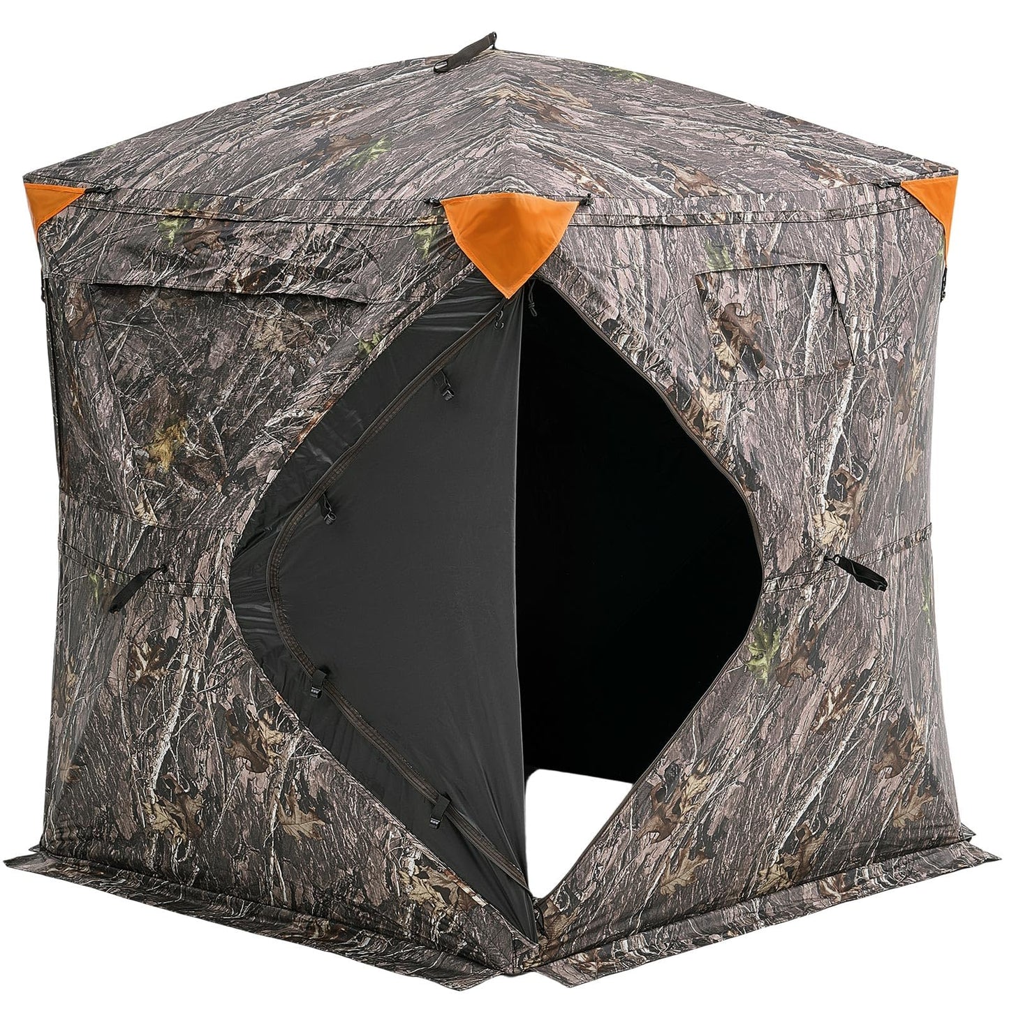 VEVOR Hunting Blind, 270° See Through Ground Blind, 1-2 Person Pop Up Deer Blind for Hunting with Carrying Bag, Portable Resilient Hunting Tent, One-Way See-Through Mesh for Turkey and Deer Hunting