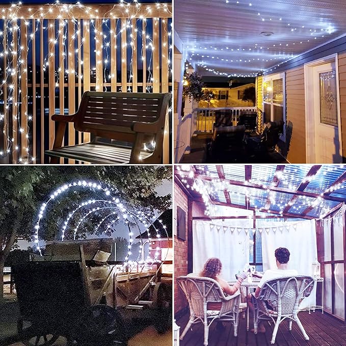 Joomer Battery String Lights, 4 Pack Total 64FT 200 LED Battery Operated String Light, Twinkle Fairy Lights with Timer for Home, Garden, Store, Party, Holiday, Indoor Decor(White)