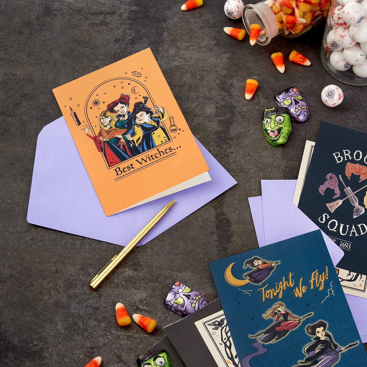Hallmark Hocus Pocus Halloween Cards Assortment, Sanderson Sisters (16 Cards and Envelopes)
