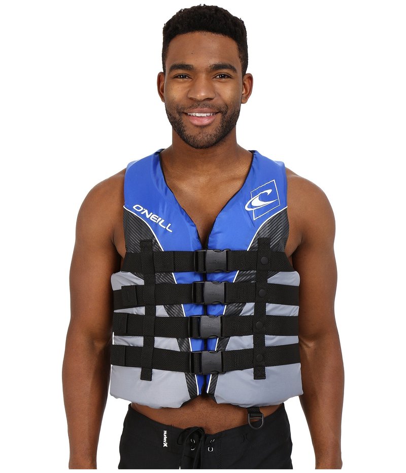 O’Neill Men’s SuperLite USCG Approved Life Vest – Lightweight Men’s Life Jacket for Boating, Wakeboarding, Waterskiing & Your Favorite Water Activities, Pacific/Smoke/Black:White, Small