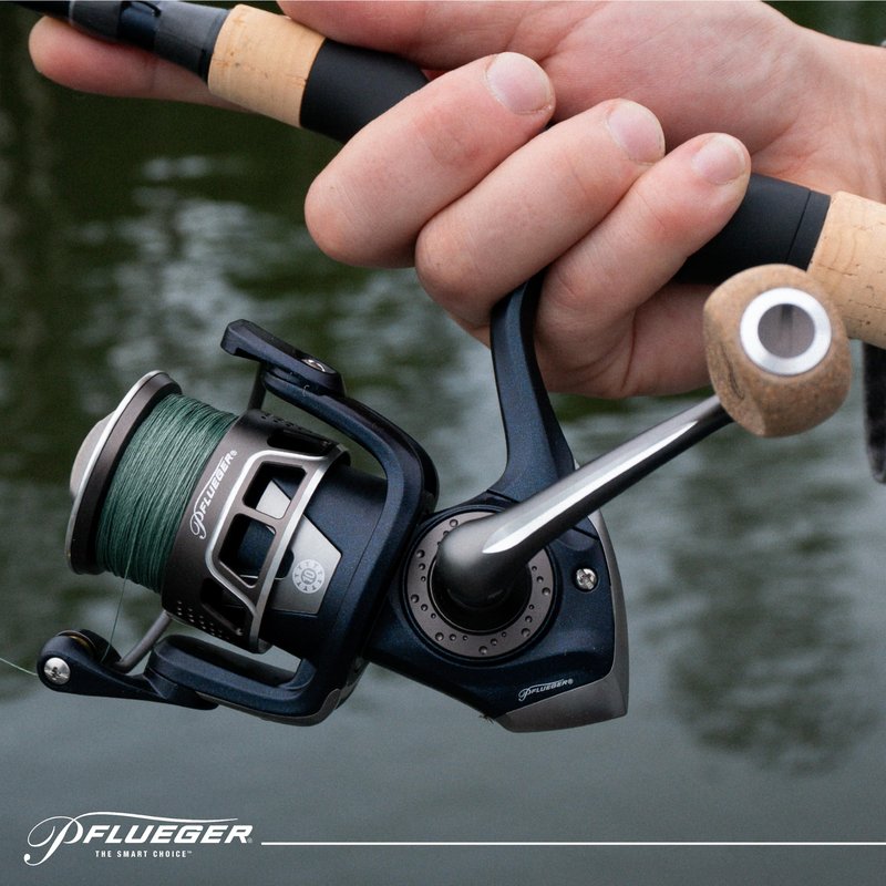 Pflueger President XT Spinning Reel and 6'6" Fishing Rod Combo, Medium Power, 2-Piece Graphite Rod, Size 30 Reel, Aluminum Spool