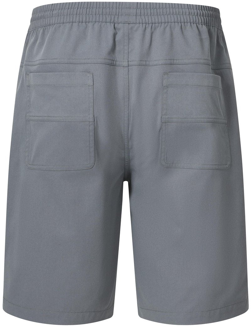 QPNGRP Men's Stretch Waist Casual Grey Shorts with 5 Pockets Include 1 Zipper Pocket 34