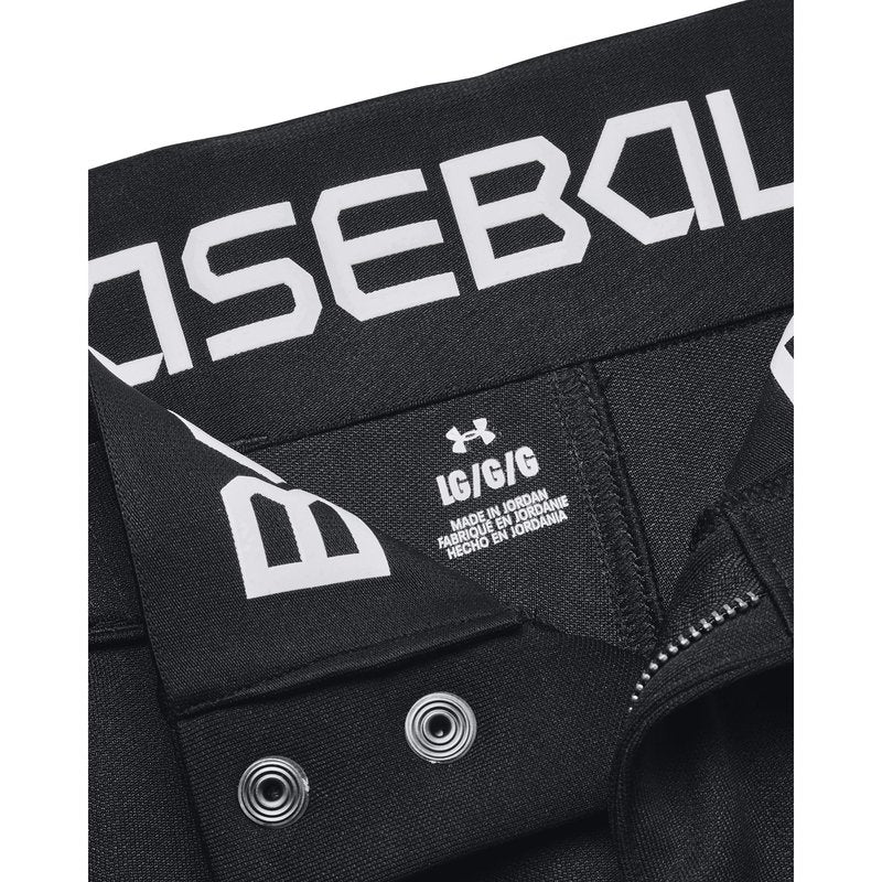 Under Armour Men's Utility Baseball Pant Closed 22, (001) Black / / White, Small