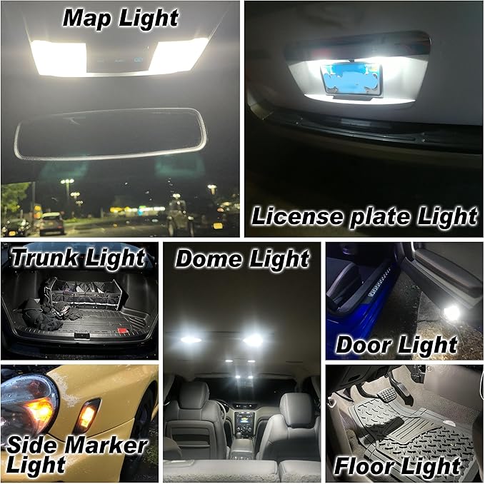 194 LED RV Ceiling Dome Light Bulbs 6000K White Super Bright T10 921 922 912 168 LED Bulbs Replacement for Car Camper Interior Map Door Courtesy License Plate Lights, AC/DC 12-24 Volt, 2 Pack