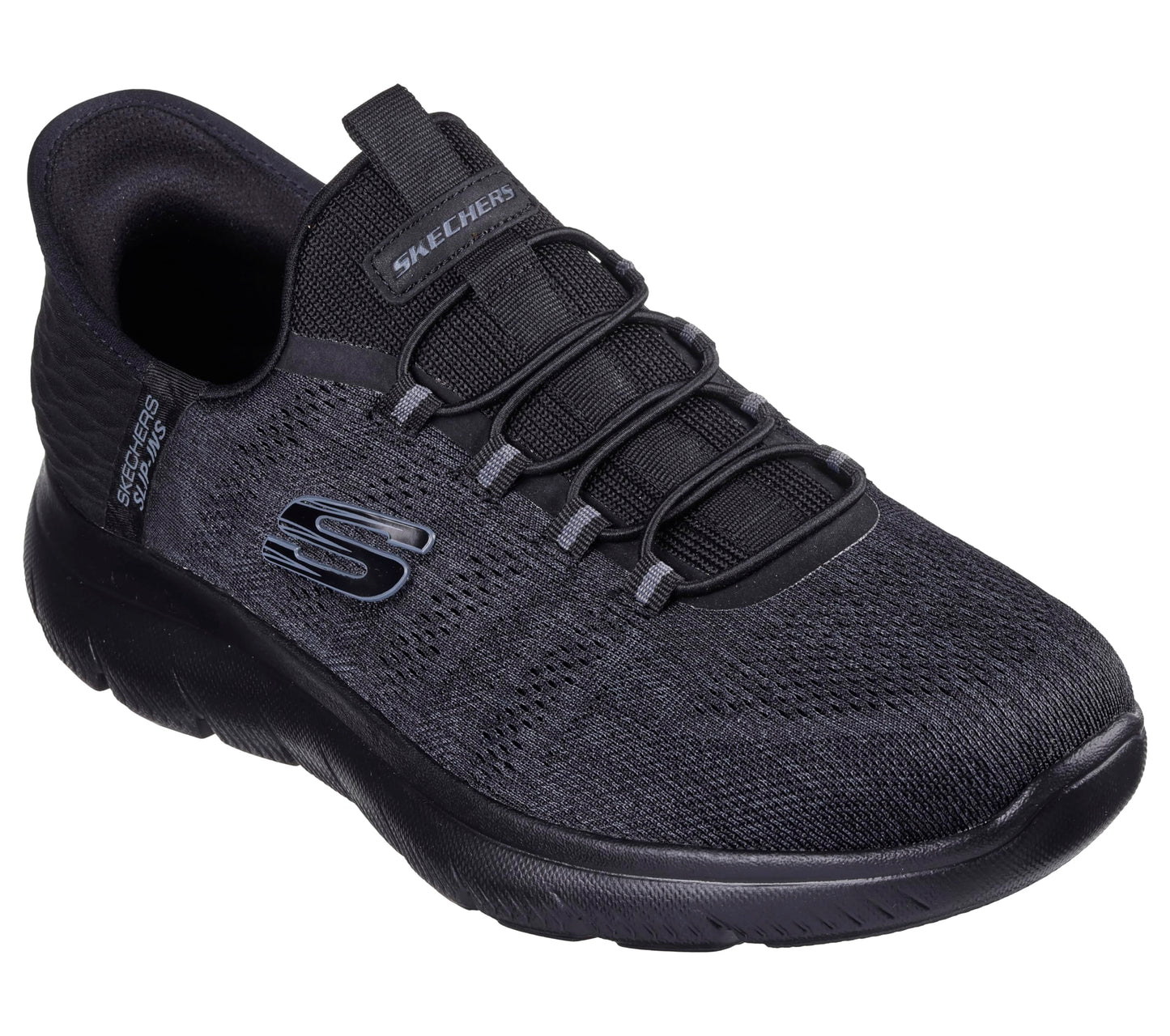 Skechers Men's Summits Key Pace Hands Free Slip-in Sneaker, Black Mesh, 10 UK