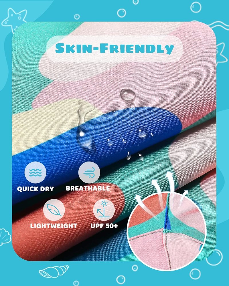 Boys Swim Trunks with Compression Liner - Toddler Stretch Swim Shorts for Comfort & Mobility