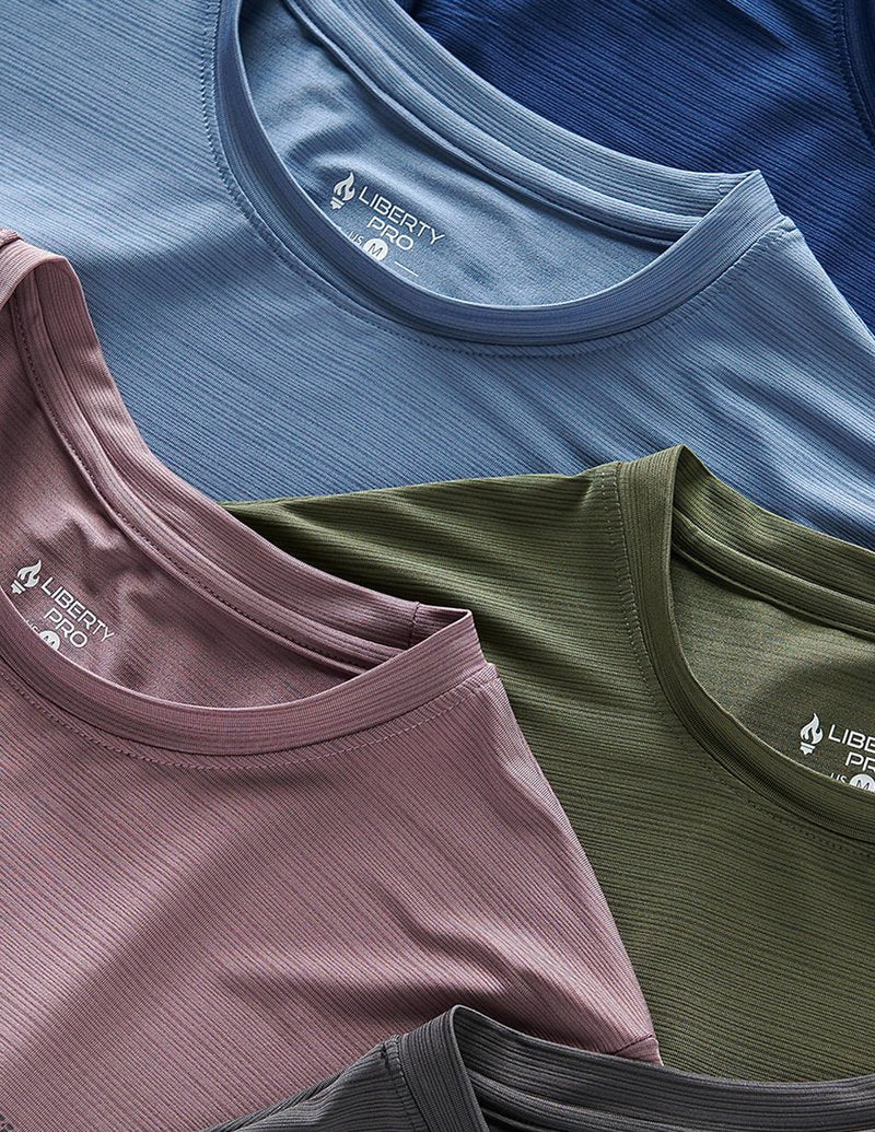 5 Pack Men’s Active Quick Dry Crew Neck T Shirts | Athletic Running Gym Workout Short Sleeve Tee Tops Bulk (Set 12, XX-Large)