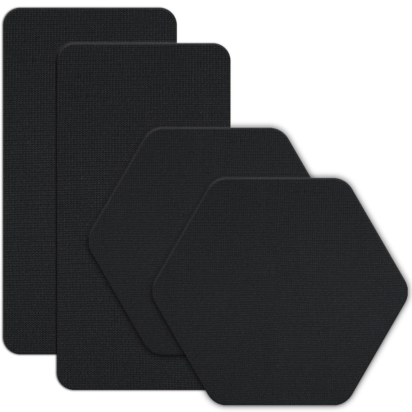 GEAR AID Tenacious Tape GORE-TEX Fabric Patches for Quickly Fixing Holes and Tears in Jackets, Gloves, Rain and Ski Pants, Black, 2.5” x 2.8” Hexagon, 2.5” x 4” Rectangle