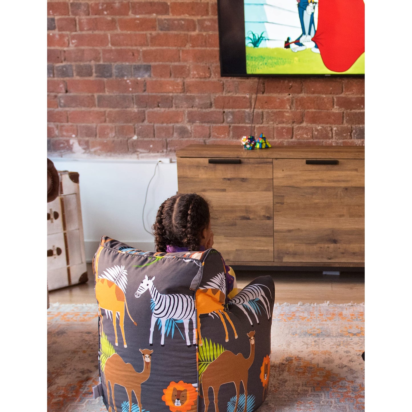 Ready Steady Bed Kids Toddler Armchair | Comfy Children Furniture | Soft Child Safe Seat Playroom Sofa | Ergonomically Designed Bean Bag Chair | Polyester, Cotton | Lightweight (Africa)