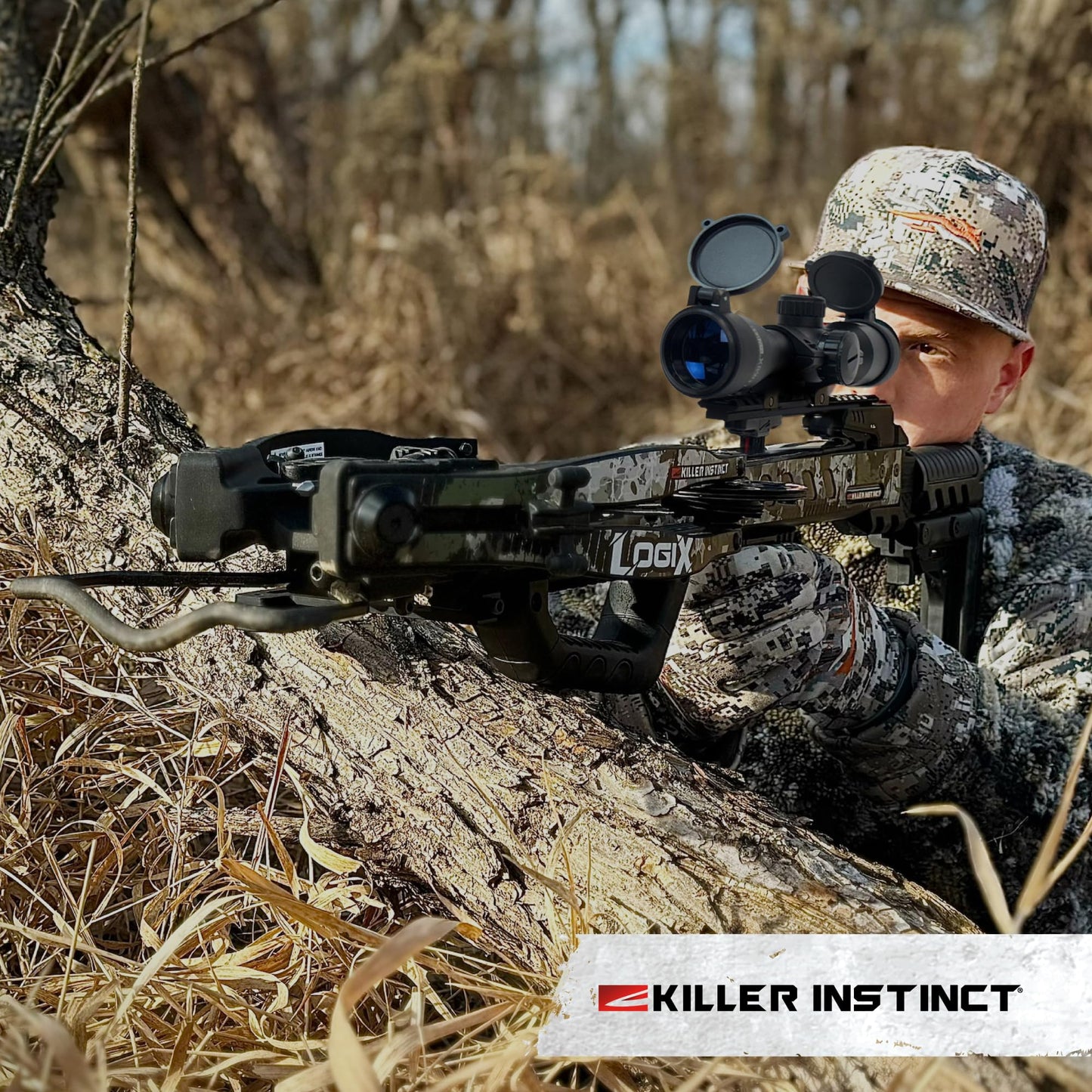Killer Instinct LOGIX 435 Crossbow Kit 435 FPS 210 LB Draw Weight - LET-Down DE-Cocking Triggerbox with X CAM System and Illuminated 4x32 Scope
