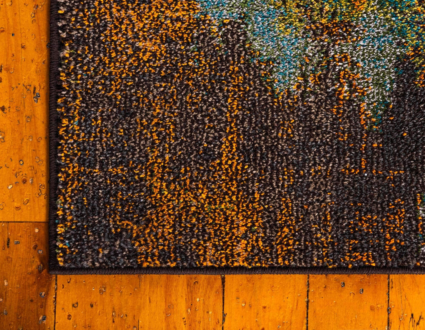 Unique Loom Jardin Collection Colorful, Vibrant, Abstract Watercolor Area Rug (9' 0 x 12' 0 Rectangular, Multi/ Orange)