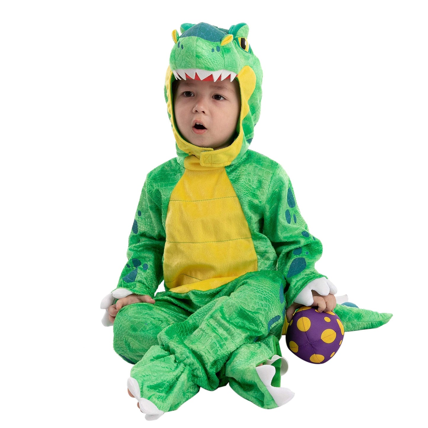 Spooktacular Creations Halloween Dinosaur Costume Kids, T-Rex Costume Outfit with Egg for Toddler Child Dress Up Party