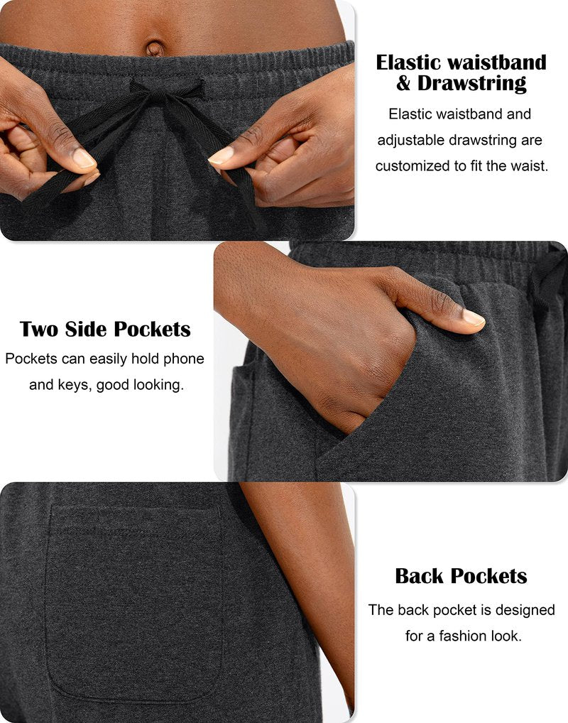 Viodia Women's Bermuda 9" Long Shorts with Pockets Cotton Sweat Lounge Shorts for Women Jersey Athletic Knee Length Shorts for Summer Black camo S