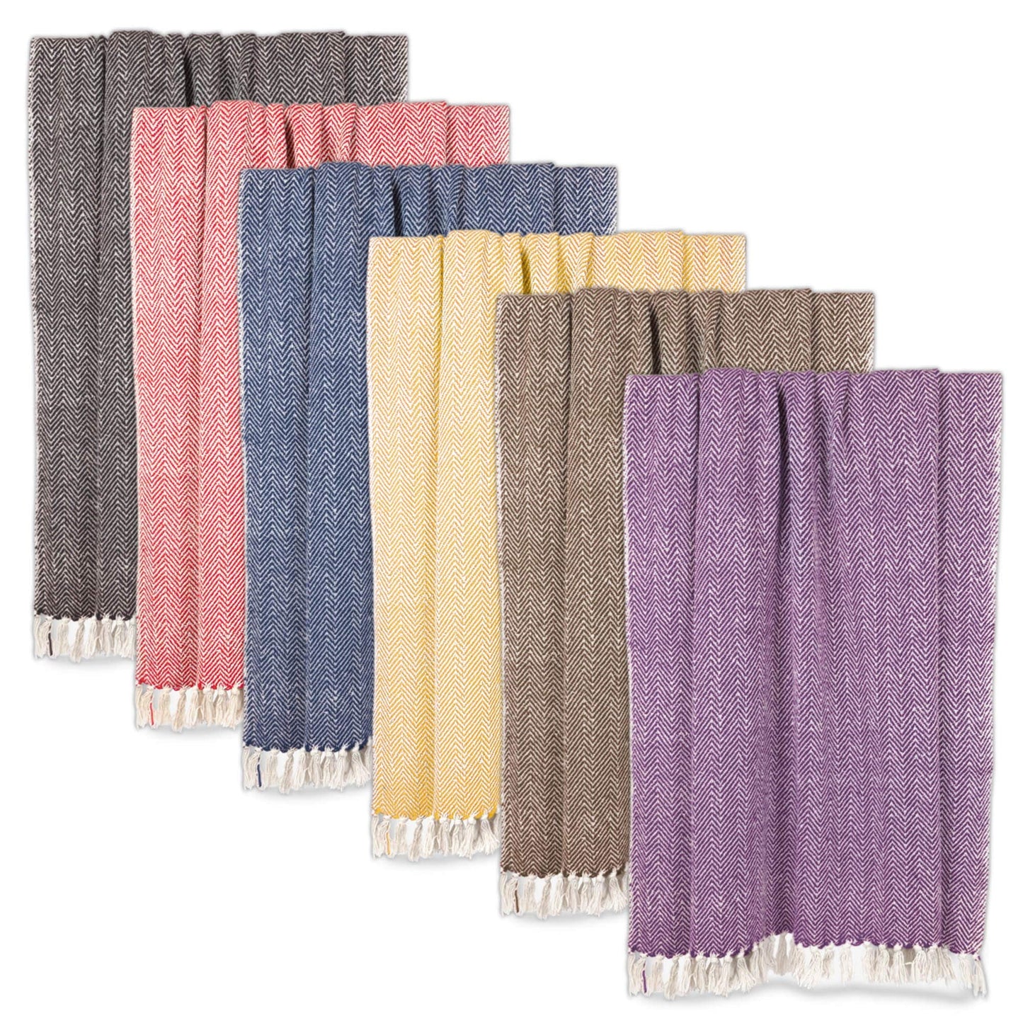 DII Chevron Throw Collection Handloomed Cotton, 50x60, Black