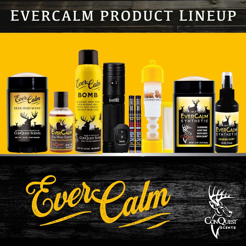 Conquest Scents EverCalm Deer Herd Scent Bottle – Deer Attractant & Calming Scent, All-Season Effectiveness, Versatile Hunting Liquid Bottle, 4.0 oz