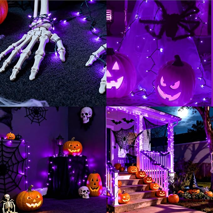 Joiedomi Purple LED Halloween Lights,100 Count Mini Christmas String Fairy Light with 26FT Green Wire,Lighting Decor for Indoor Outdoor Patio Dorm Classroom Bedroom Holiday Festival