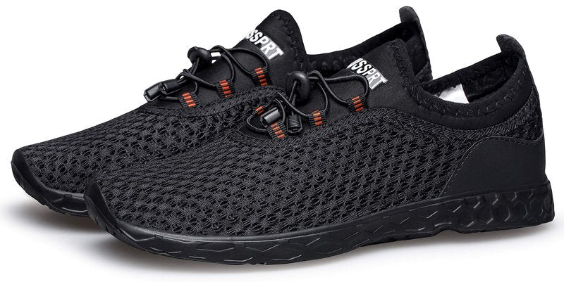 DOUSSPRT Men's Water Shoes Quick Drying Sports Aqua Shoes AllBlack Size 11