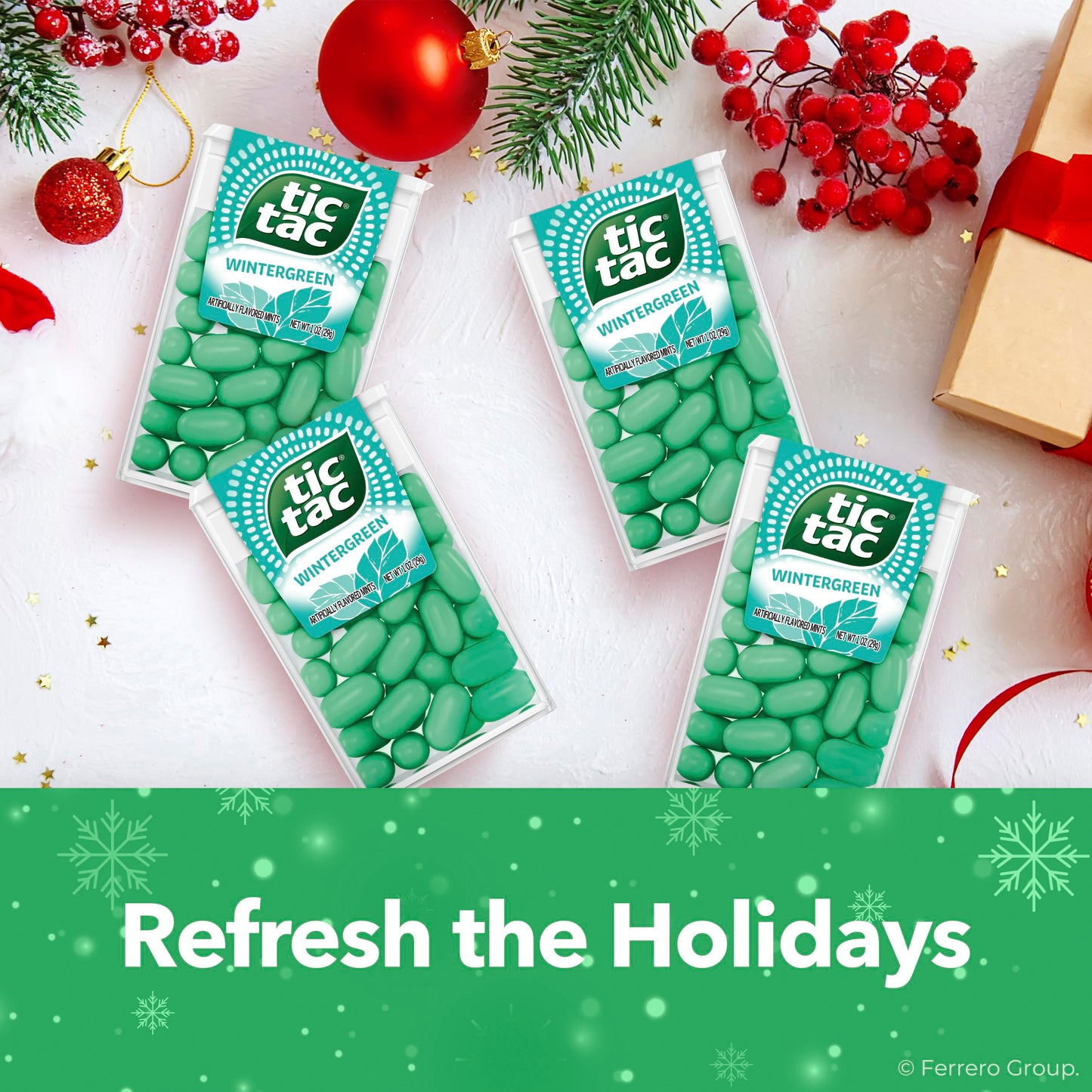 Tic Tac Wintergreen Breath Mints, Bulk 12 Pack, On-The-Go Refreshment, 1 Oz Each