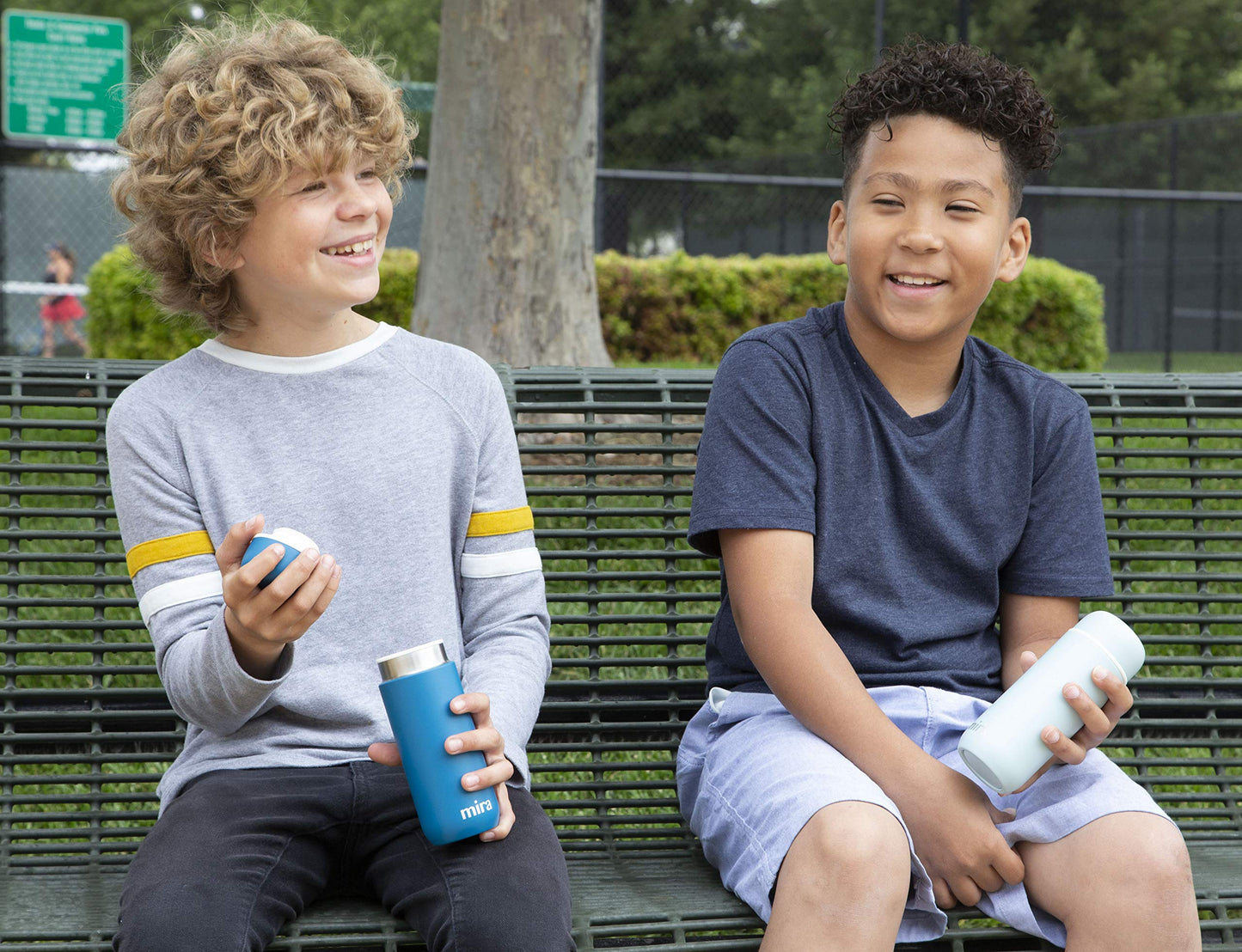 7 oz Slim Thermos Flask - Leak-Proof Insulated Water Bottle - Perfect Compact Size - Denim