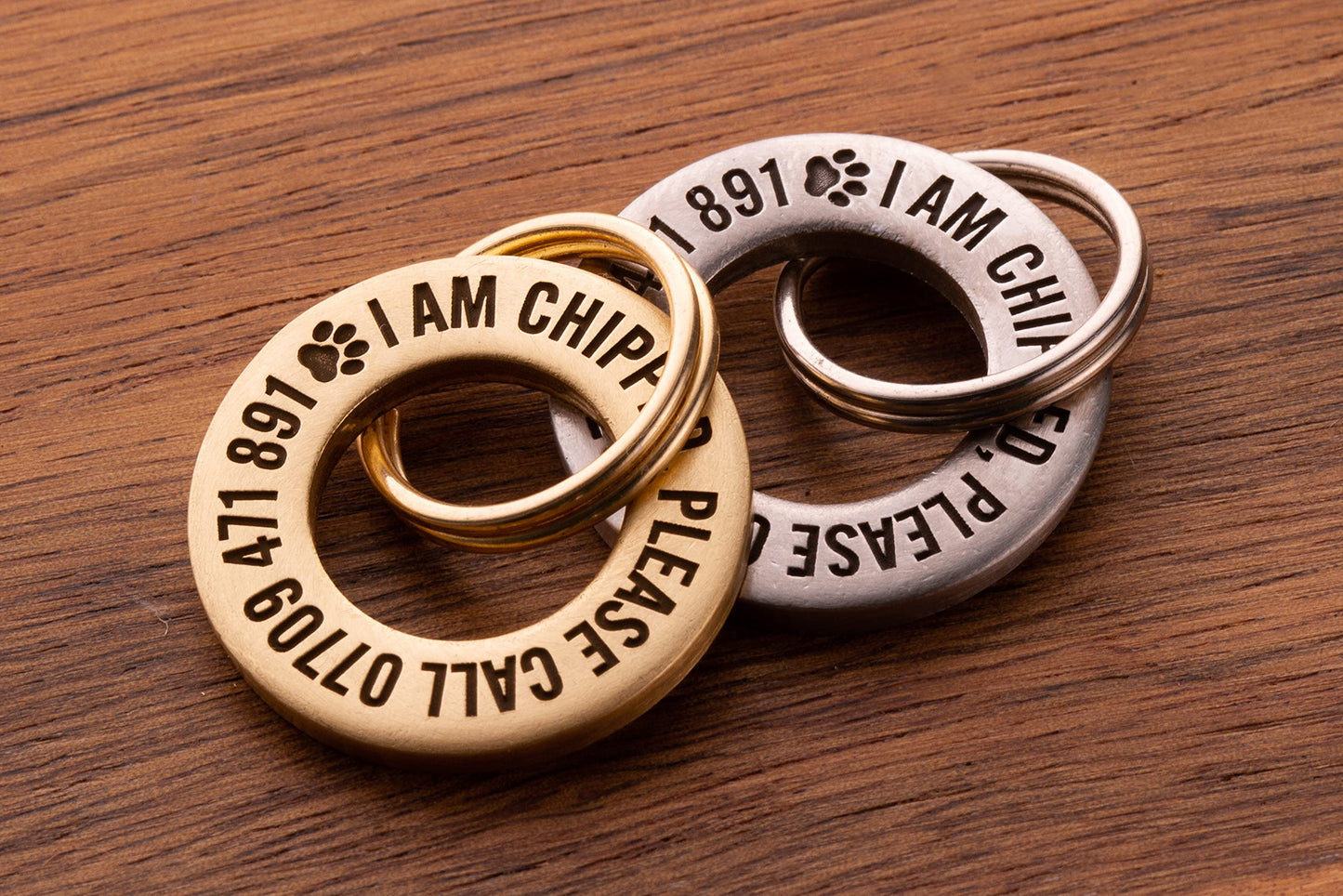 UKR Designs Solid Brass or Stainless Steel, Professionally Engraved & Polished Dog/Pet ID Tag