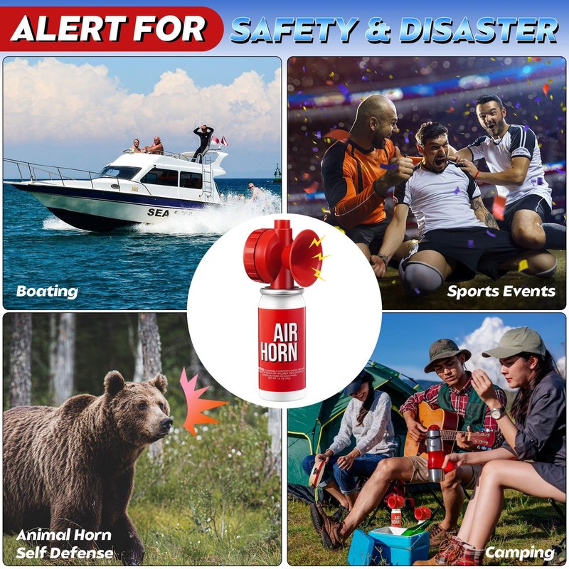 Saillong 1 Pack 1.4oz Boat Air Horn for Safety, Loud Marine Air Horns Can, Mini Small Blow Fog Bear Horn, Emergency Use for Sporting Events, Boat, Animal Alarm