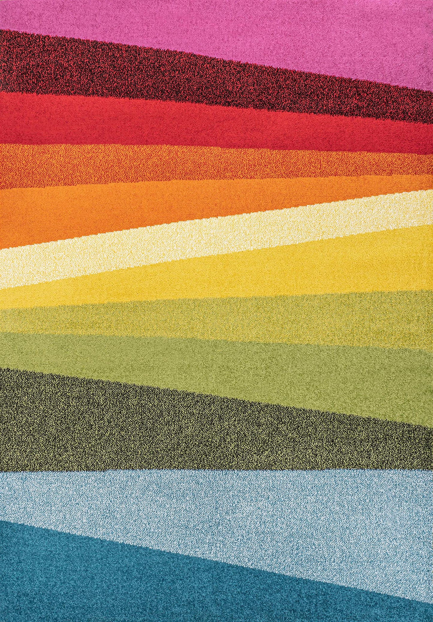 JONATHAN Y Prism Geometric Striped Indoor Area Rug 3x5, Orange/Green/Blue, Modern, Coastal, Easy-Cleaning for Living Room, Bedroom, Kitchen, Pet Friendly, Non-Shedding (DZC101A-3)