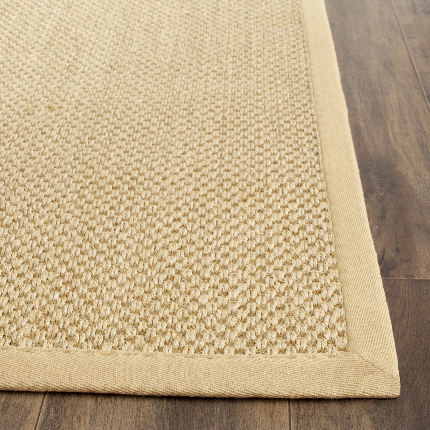 SAFAVIEH Natural Fiber Collection Runner Rug - 2'6" x 20', Maize & Wheat, Sisal, Woven Design with Border (NF443A)
