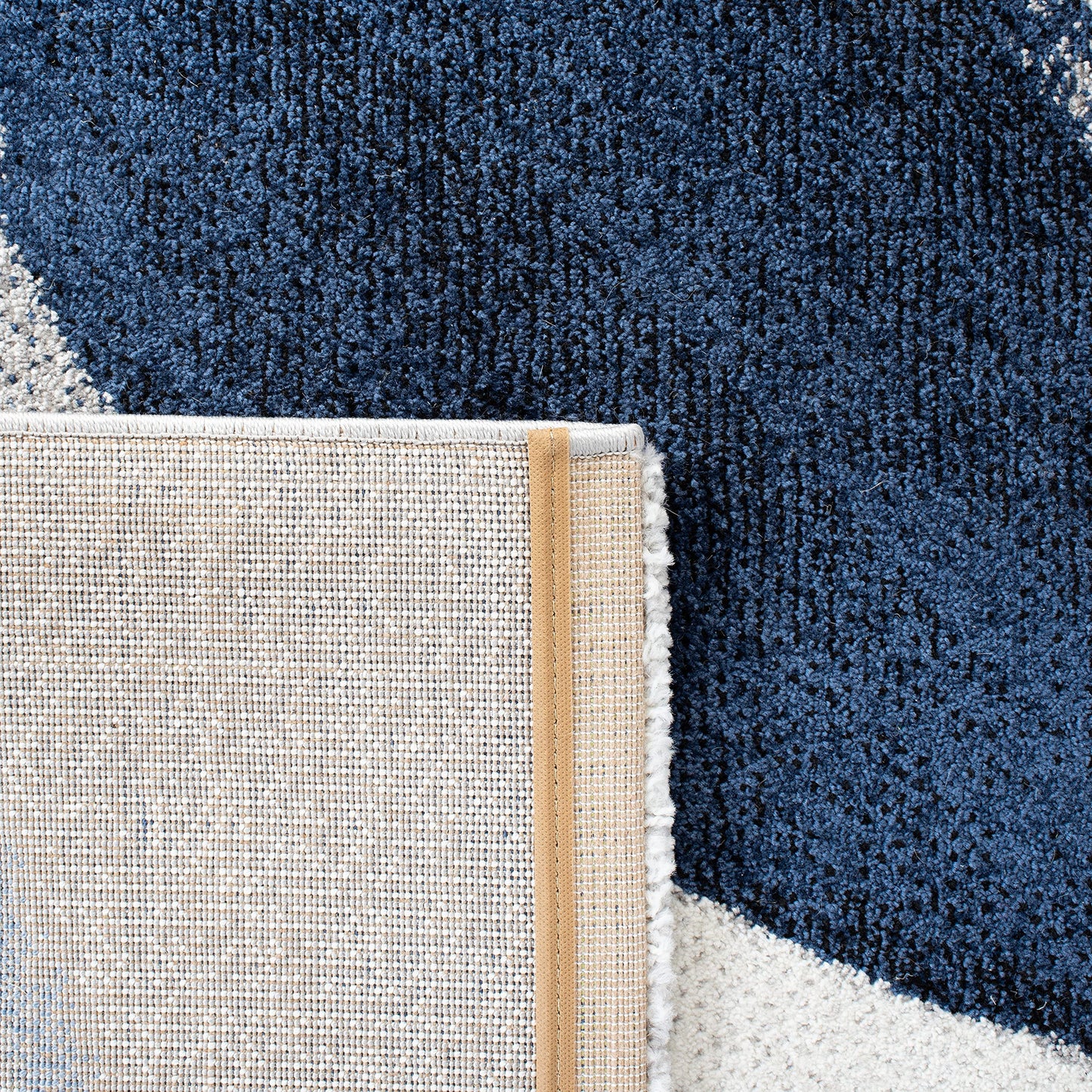 SAFAVIEH Hollywood Collection Area Rug - 4' Square, Grey & Blue, Mid-Century Modern Design, Non-Shedding & Easy Care, Ideal for High Traffic Areas in Living Room, Bedroom (HLW766F)
