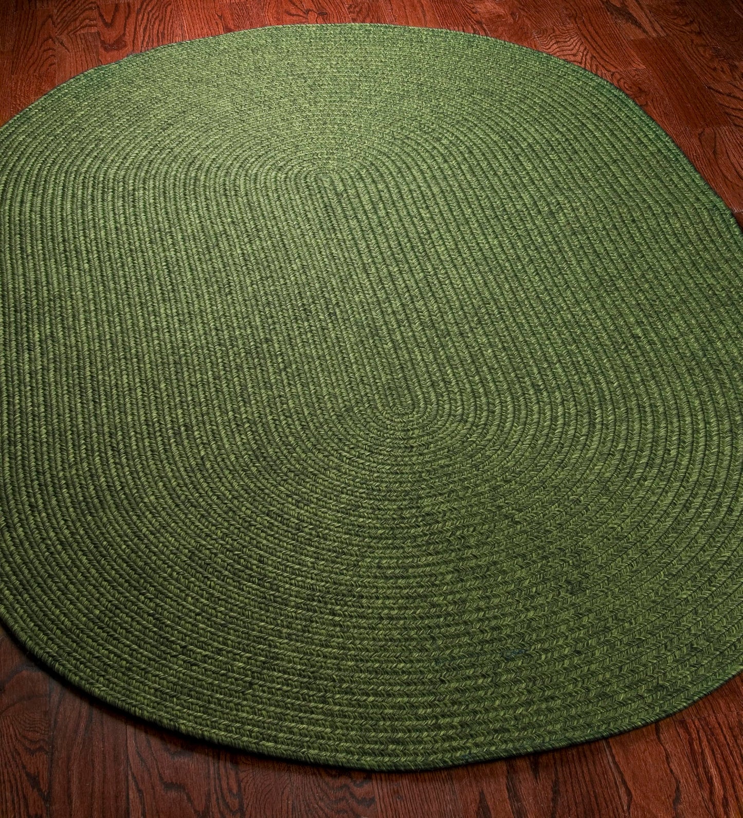 SAFAVIEH Washable Rug Outdoor Braided Collection - 6' x 9' Oval, Green, Handmade & Reversible, Non-Shedding & Easy to Clean, Ideal for Patio, Backyard, Mudroom (BRD315A)