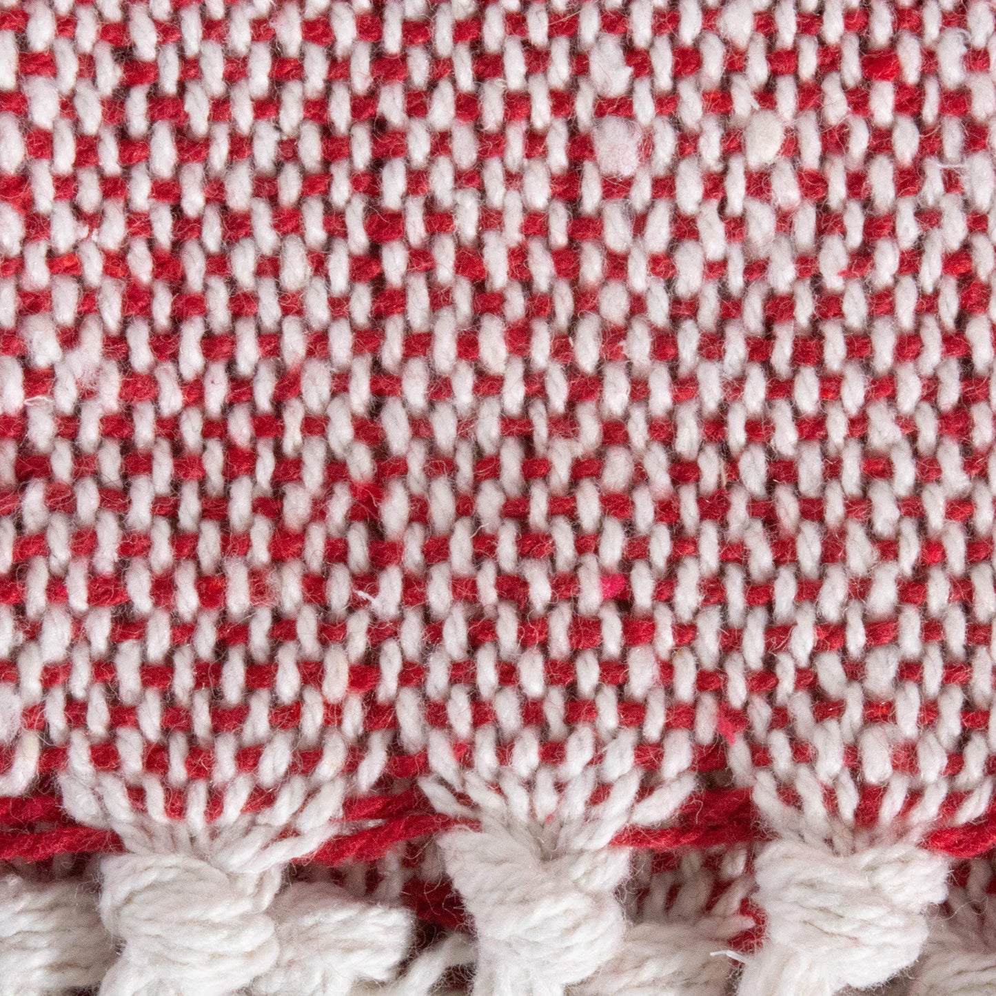 DII Buffalo Check Collection Rustic Farmhouse Throw Blanket with Tassles, 50x60, Red/White