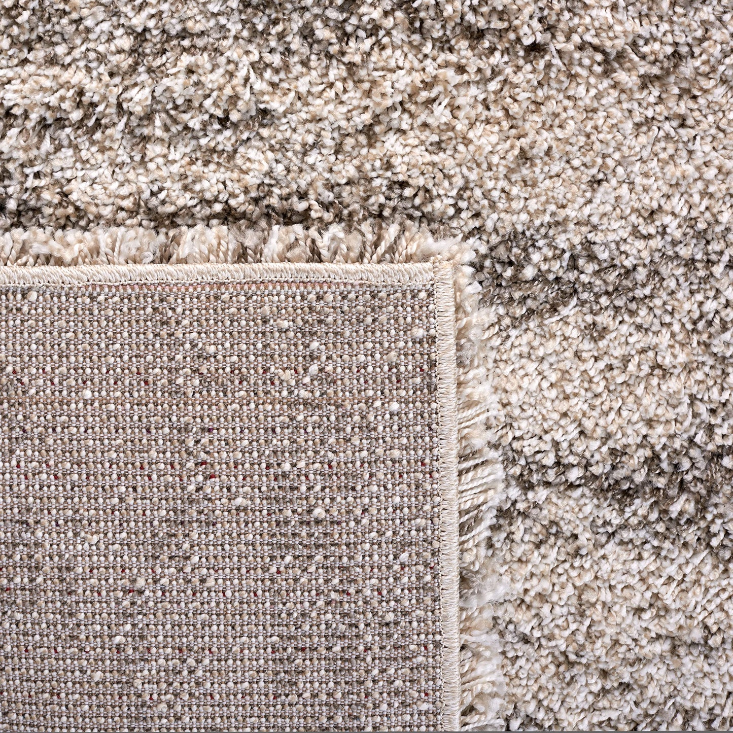 SAFAVIEH Hudson Shag Collection Area Rug - 5'3" x 7'6", Ivory & Grey, Modern Design, Non-Shedding & Easy Care, 2-inch Thick Ideal for High Traffic Areas in Living Room, Bedroom (SGH206A)