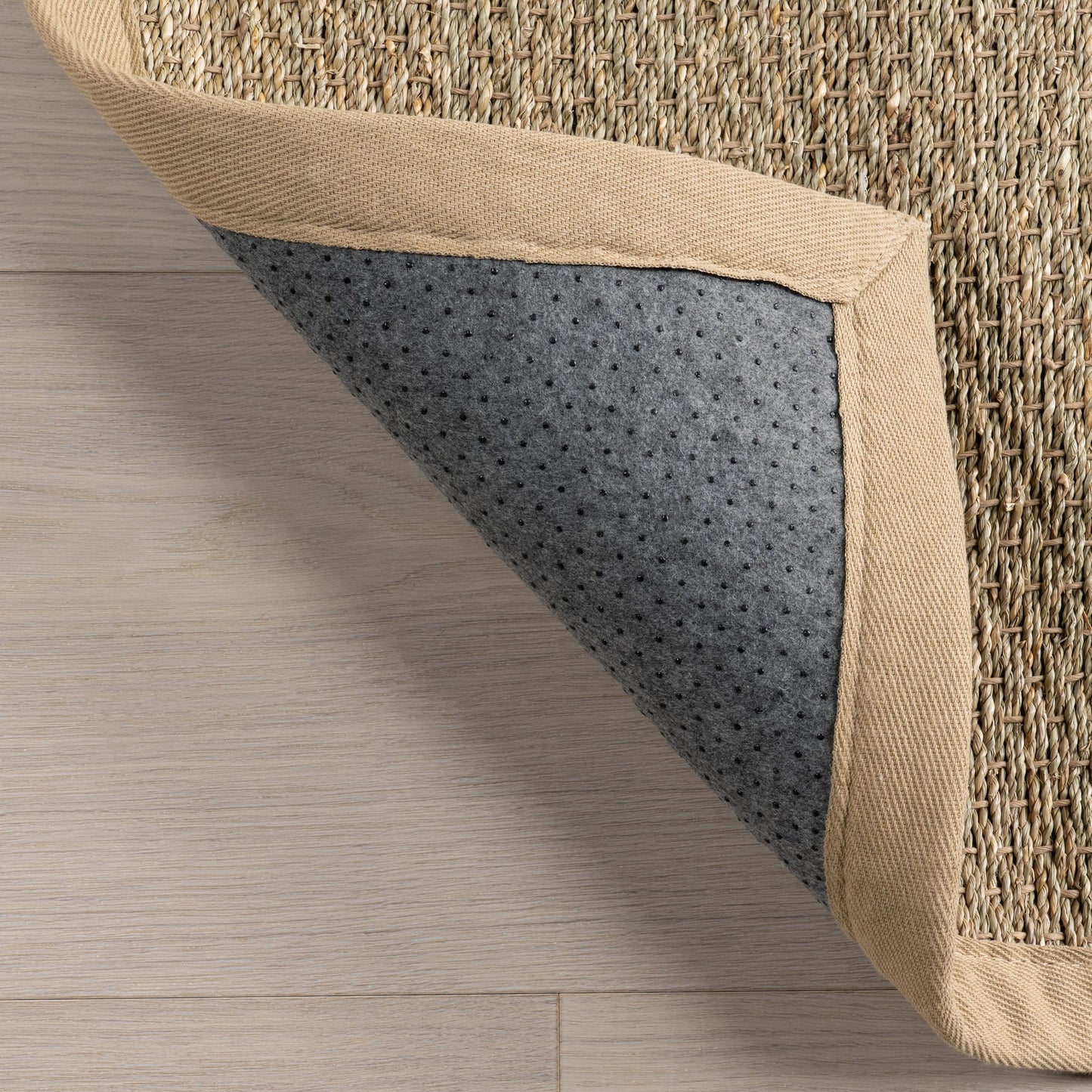 nuLOOM 3x4 Elijah Seagrass Area Rug, Beige, Solid Farmhouse Style, Cotton Bordered, Basketweave, Natural Fiber, For Bedroom, Dining Room, Living Room, Hallway, Office, Kitchen, Entryway