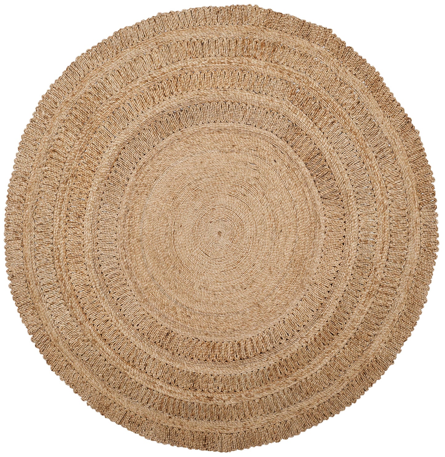 SAFAVIEH Natural Fiber Round Collection 6' Round Natural NF356A Handmade Boho Charm Farmhouse Jute Area Rug