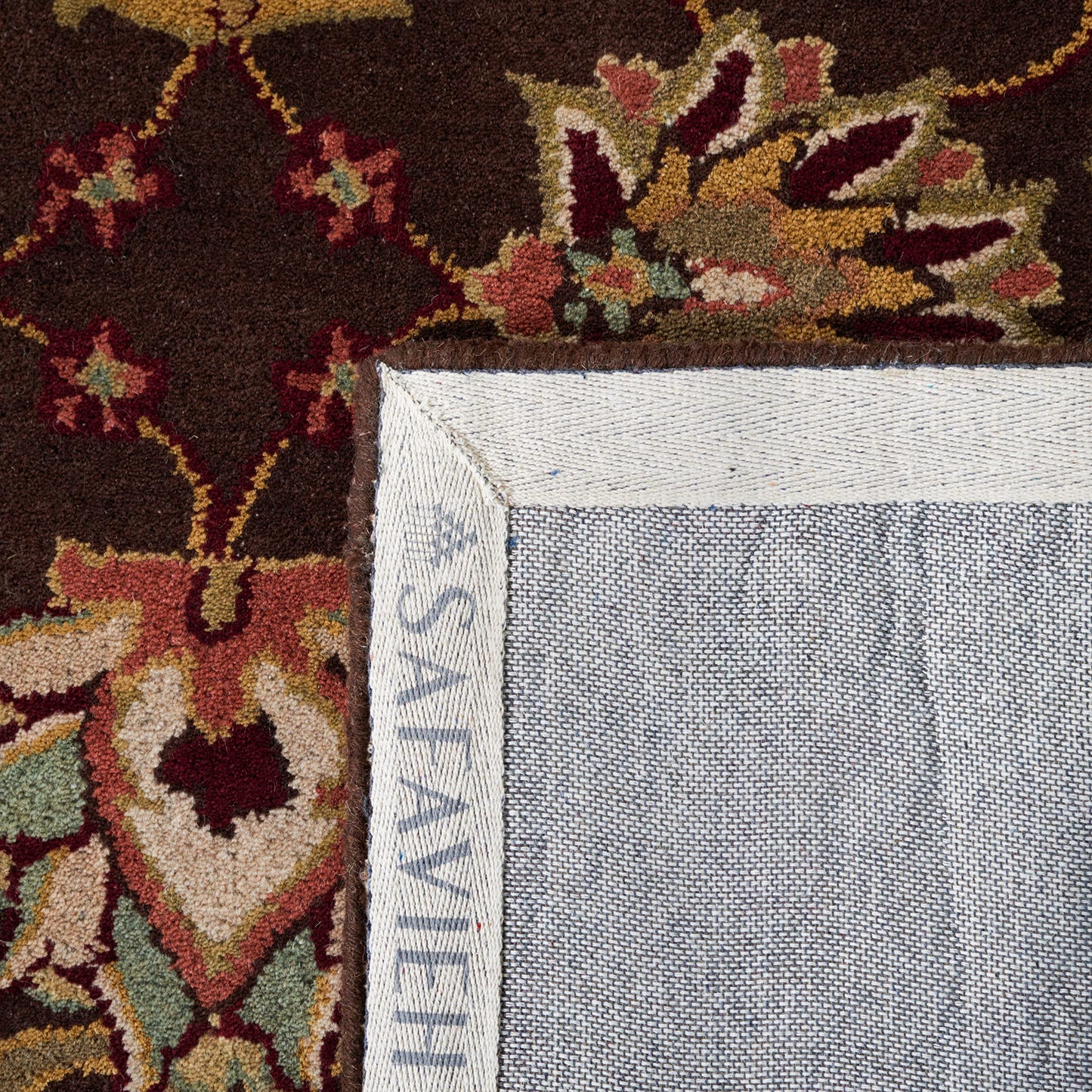 SAFAVIEH Heritage Collection Area Rug - 7'6" x 9'6", Brown & Beige, Handmade Traditional Oriental Wool, Ideal for High Traffic Areas in Living Room, Bedroom (HG818A)