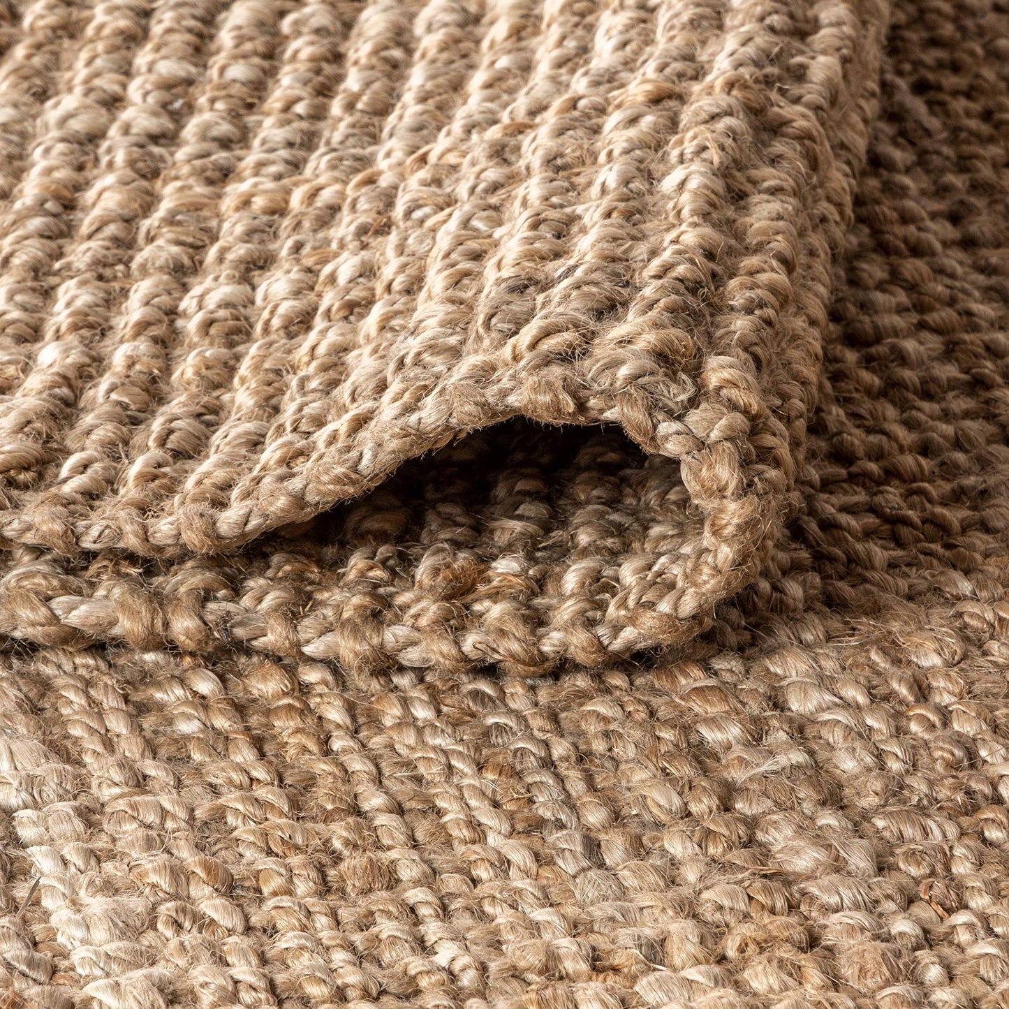 JONATHAN Y Pata Hand Woven Chunky Jute Natural 6x6 Square Indoor Area Rug, Bohemian, Rustic, Cottage, Easy-Cleaning for Living Room, Bedroom, Kitchen, Non-Shedding (NRF102A-6SQ)