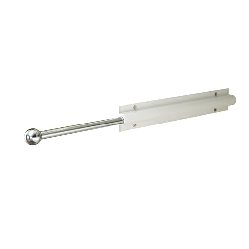 Easy Track RA1204 12 Inch Easily Accessible Metal Sliding Wardrobe Closet Organizer Rod with Installation Hardware Included, White